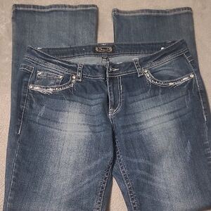 Shyanne Women's Distressed Blue Boot Cut Jeans